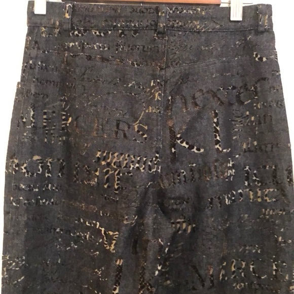 WALKING ART AUSTRALIA HIGH WAISTED LEOPARD PRINT LETTERING ON BLACK DENIM SZ 6 - Picture 4 of 15